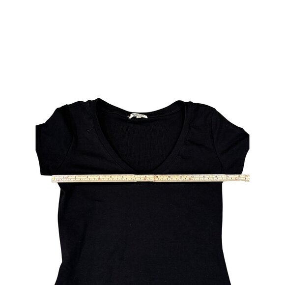 Black Short Sleeve V-Neck Bodycon Dress By Heart & Hips Size M - Picture 9 of 11